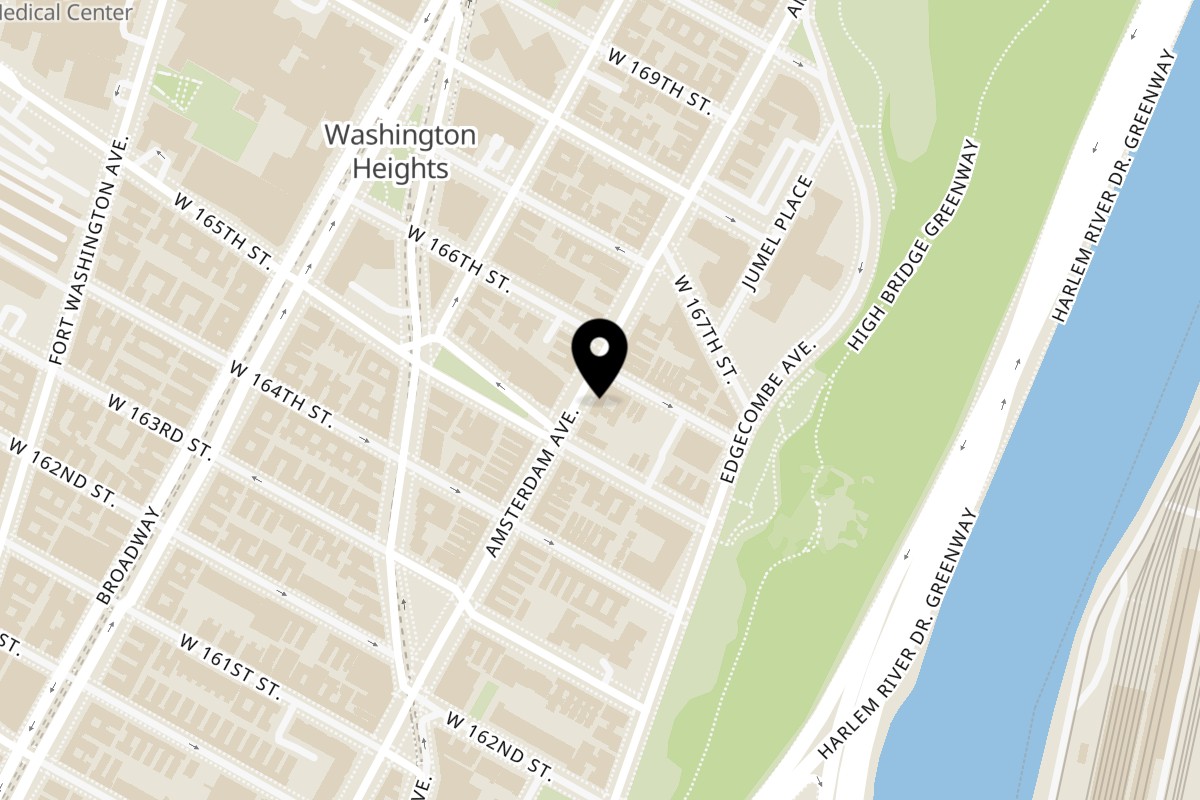Map showing the location of Niccolo Pizzeria on 2127 Amsterdam Ave in New York
